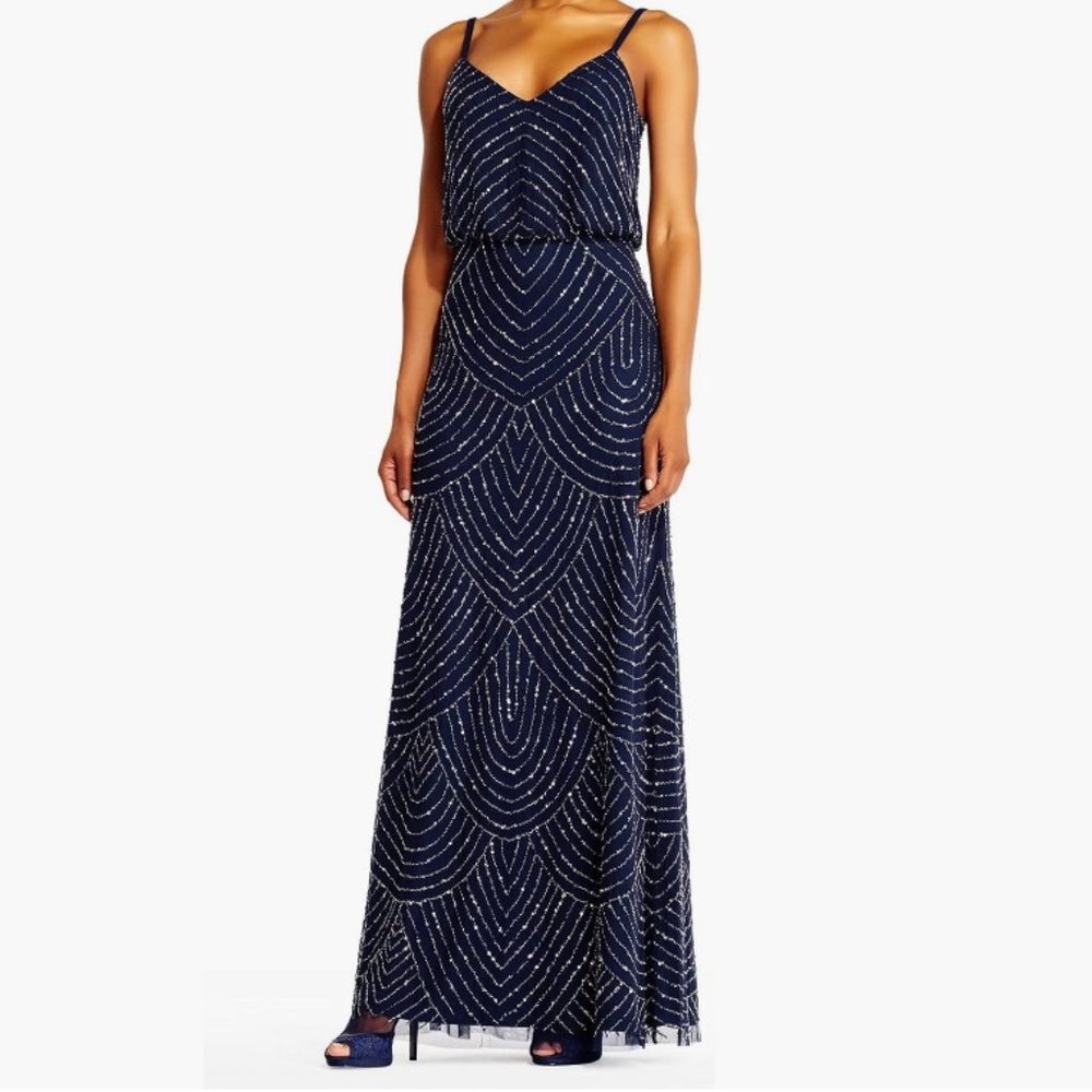 Adrianna Pappell Art Deco Beaded Gown